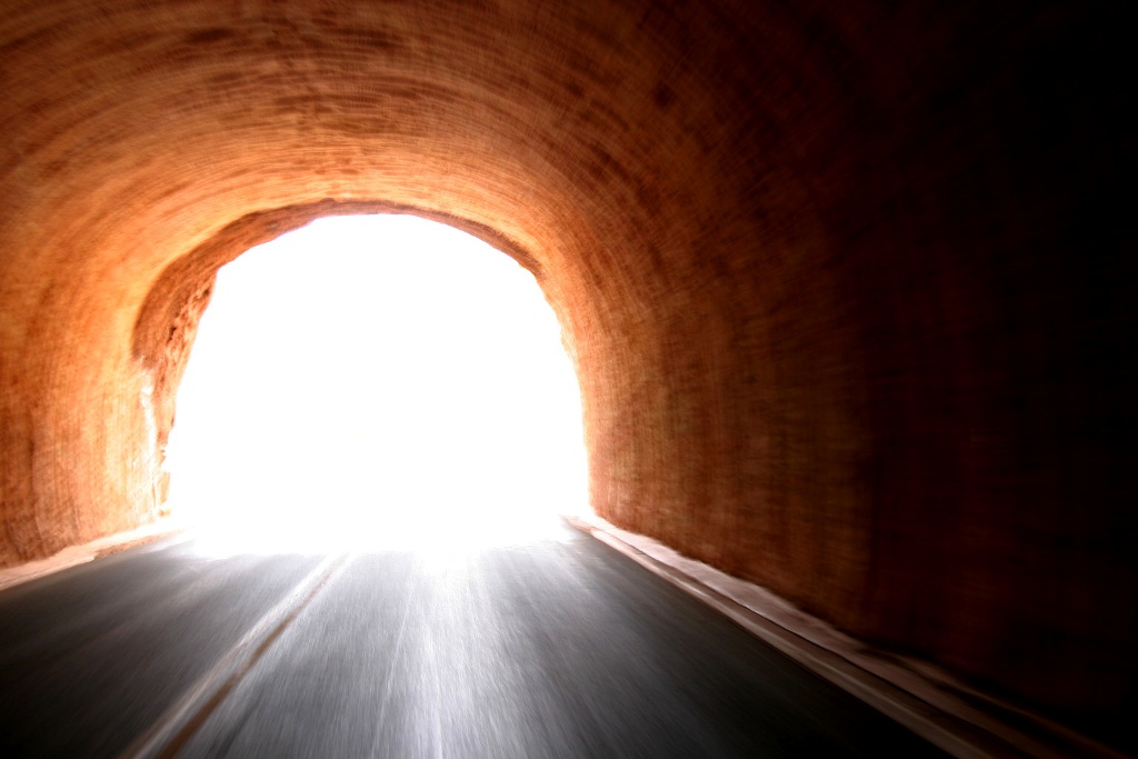 Licht am Ende des Zion Tunnels