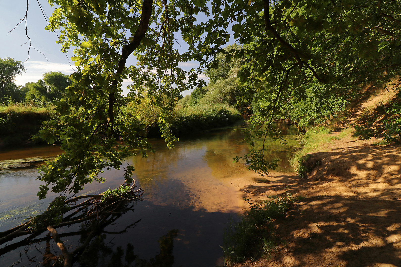 Licht auf dem Sandufer