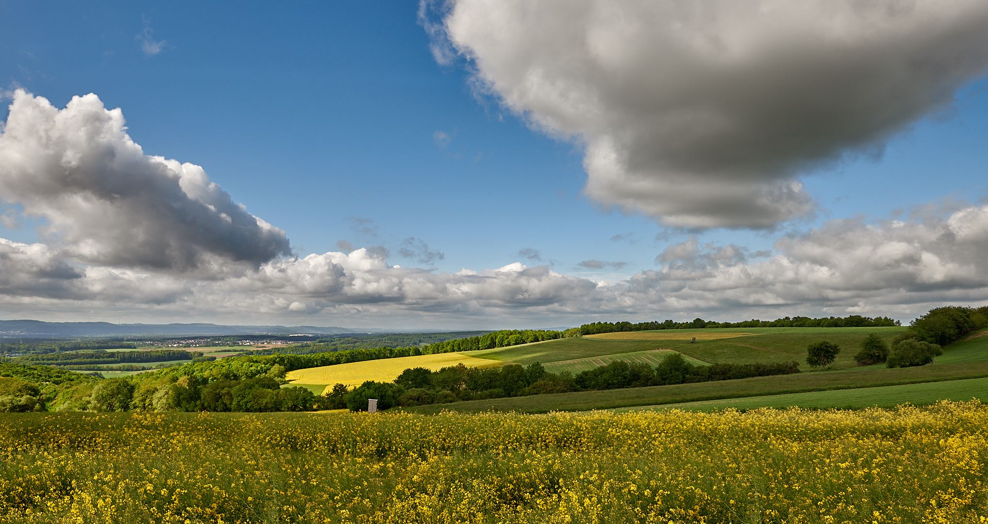 Licht-Schatten-Wolkenspiel über der Pfalz.