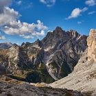 Licht-Schattenspiel in den Sextener Dolomiten, im Herbst ist man das oben fast alleine unterwegs.