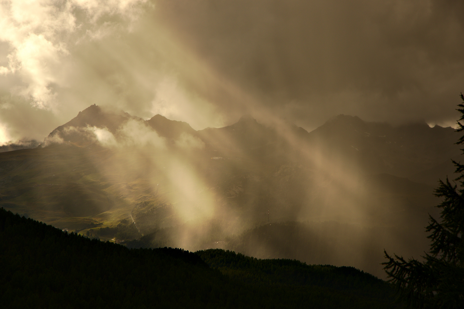 Licht und Regen