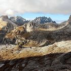 Licht und Schatten in der bizarren Welt der Sextener Dolomiten.