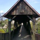 Lichtband auf Historischer Holzbrücke Jörgsteg Dinkelsbühl erbaut 1956