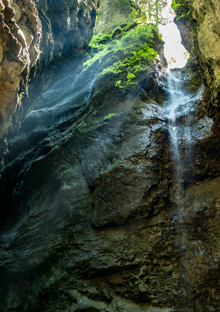 Lichteinfall in der Breitachklamm