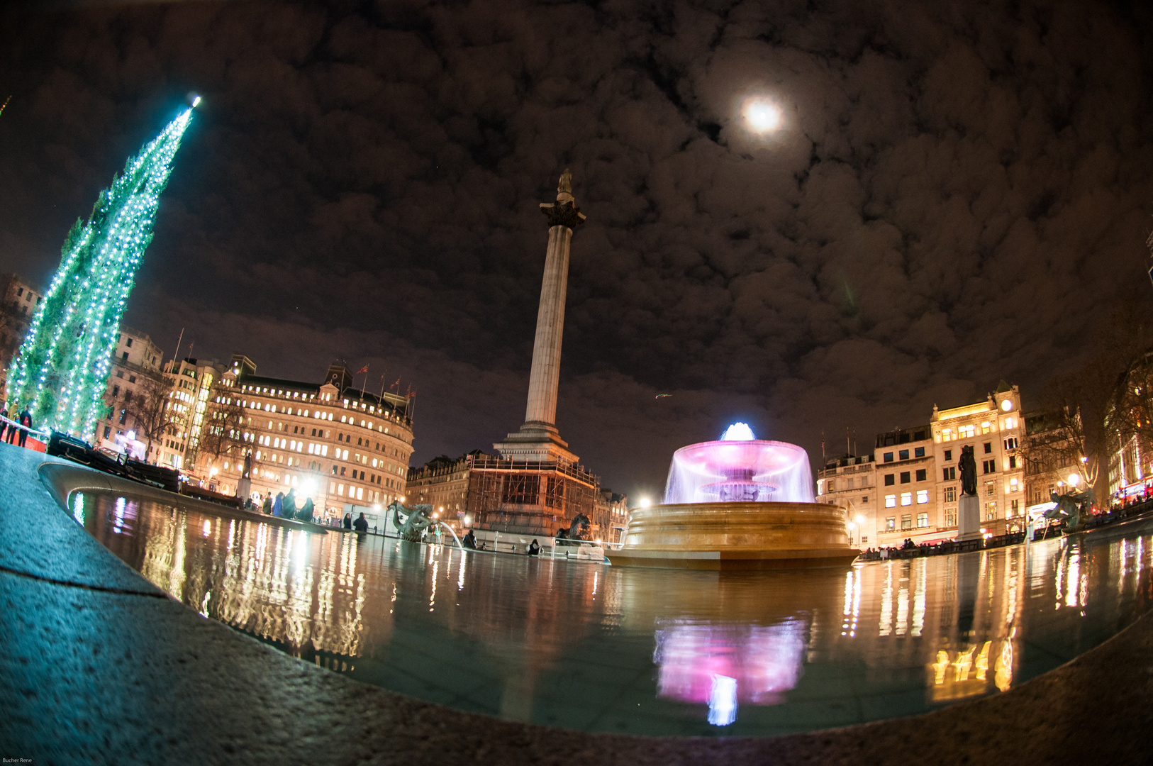 Lichter am Trafalgar Square