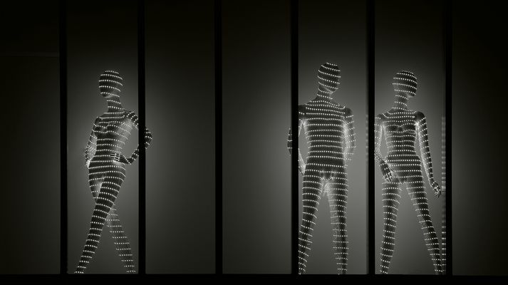 Lichter in der Stadt bei Nacht.