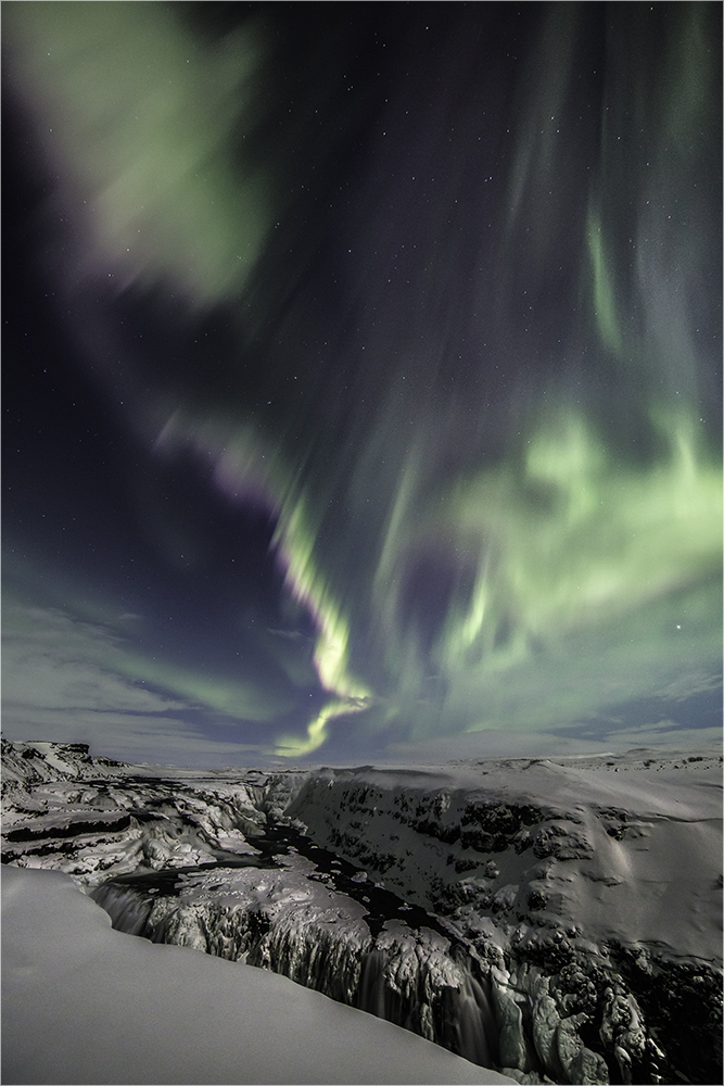 Lichter über Gullfoss