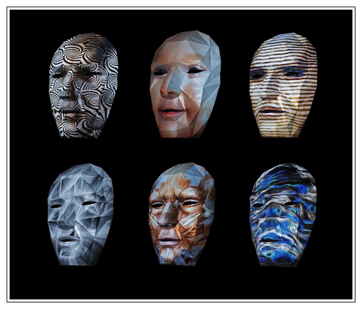 Lichterfest Essen Projektionen auf eine 3D Leinwand / menschlichem Kopf / Komposition