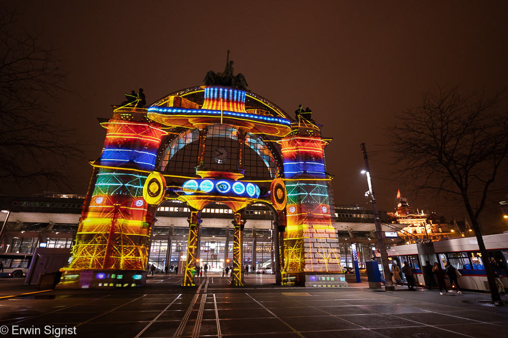 Lichterfestival Luzern - Altes Bahnhofstor (Switzerland)