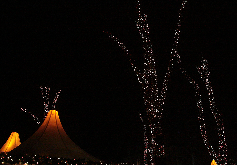 Lichterglanz über dem Weihnachtsmarkttrubel