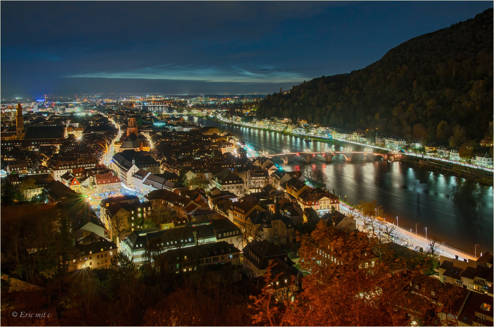 Lichtermeer - Blick auf Heidelberg und den Neckar