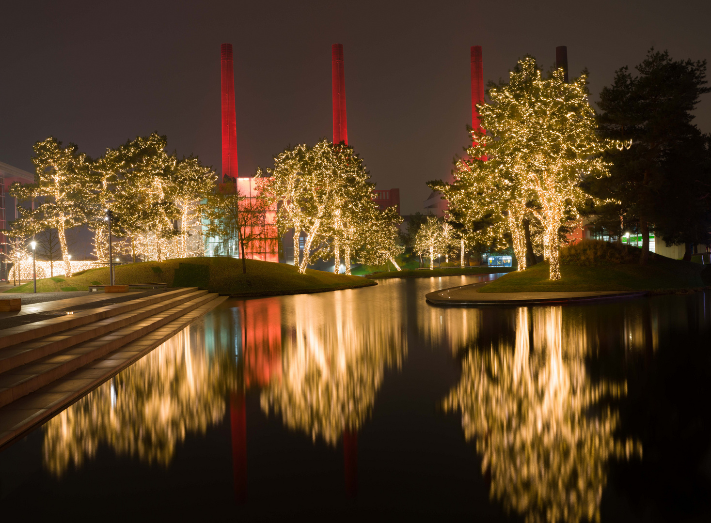 Lichterstimmung in der Autostadt Wolfsburg