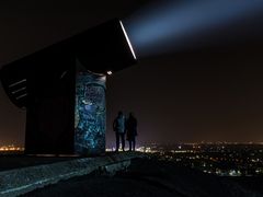 Lichtinstallation auf der Halde Rungenberg in Gelsenkirchen