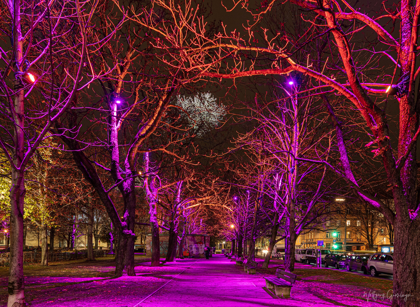 Lichtinstallation im Kunstareal München