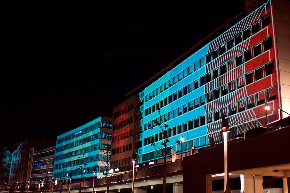 Lichtinstallation in Saarbrücken