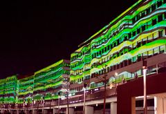 Lichtinstallation in Saarbrücken an der Berliner Promenade