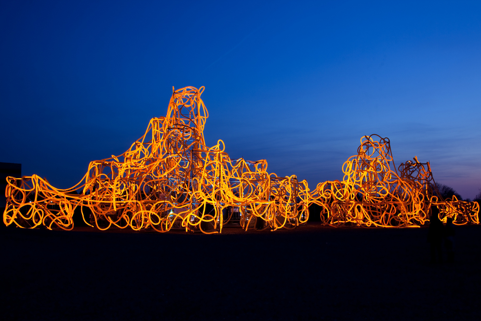 Lichtinstallation (Spaghetti-Berg) in der Bahnstadt Heidelberg