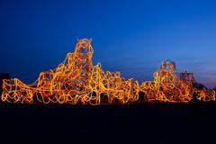 Lichtinstallation (Spaghetti-Berg) in der Bahnstadt Heidelberg