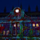 Lichtinstallationen einer Unterwasserwelt  am Rostocker Rathaus