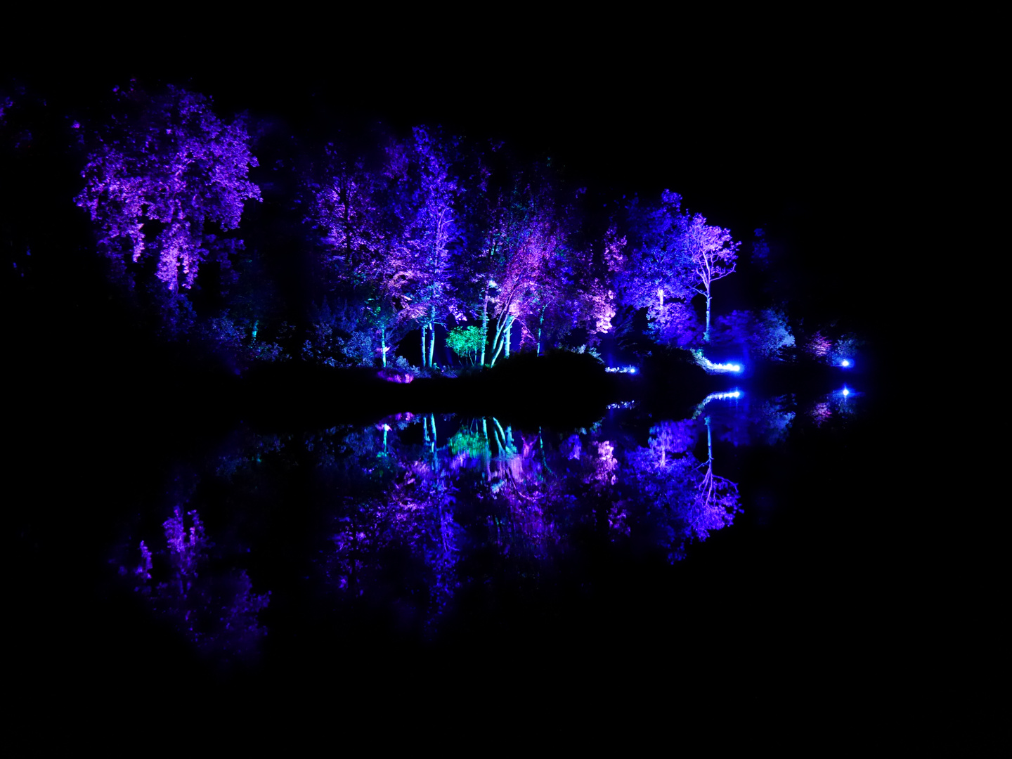 Lichtkunst im Schloßpark Lütetsburg