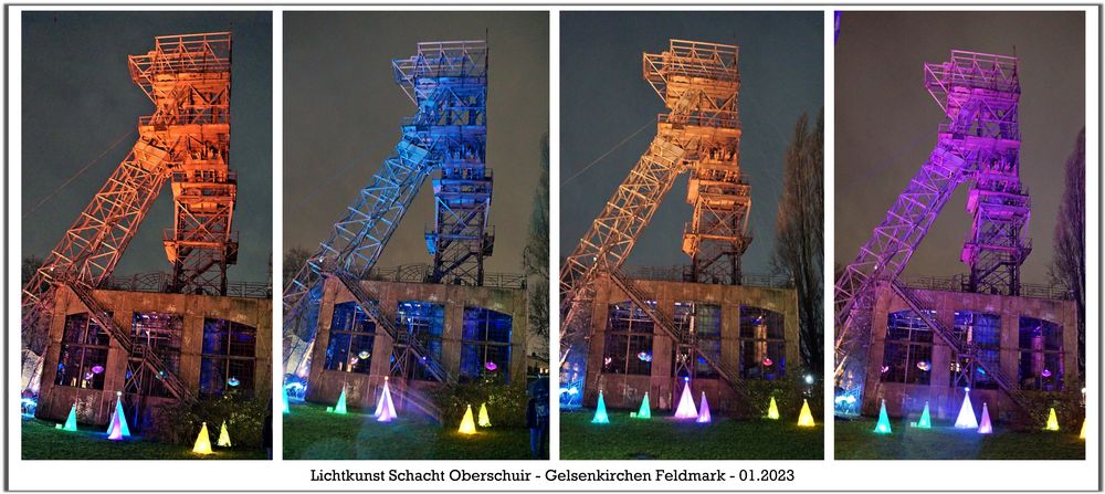 Lichtkunst Schacht Oberschuir in Gelsenkirchen