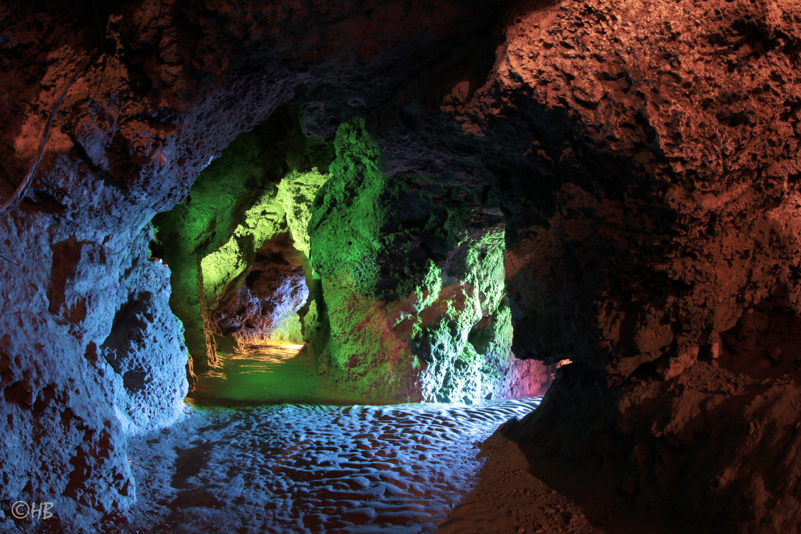 Lichtmalen in der Höhle