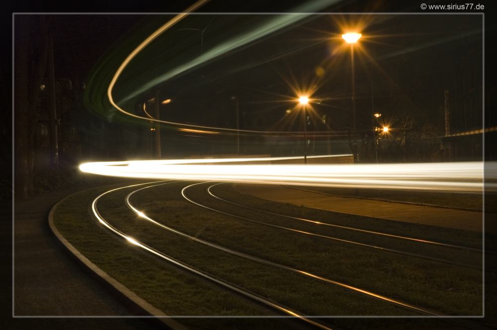 Lichtmalerei / Strassenbahnspuren - Erfurt