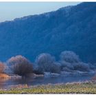 Lichtorange und schattenblau... (Winter-Impression an der Weser...)