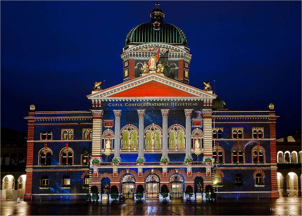 Lichtprojektion aufs Bundeshaus