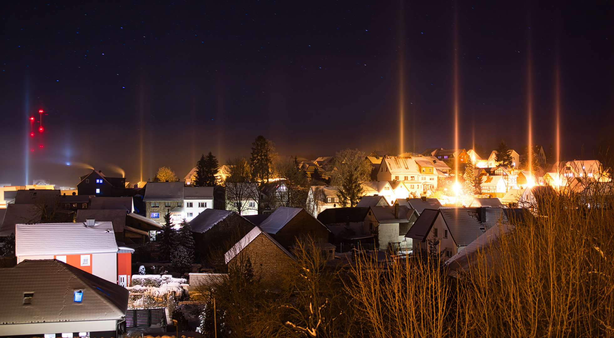 Lichtsäulen über Kefferhausen