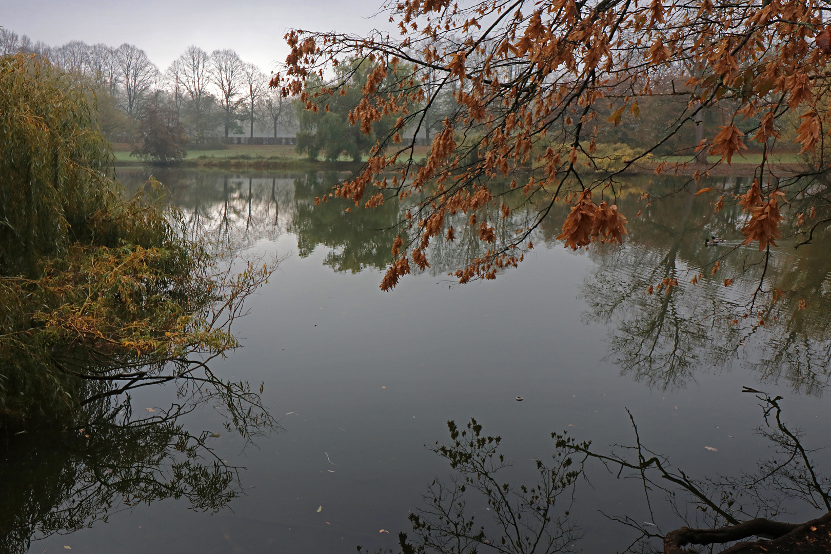 Lichtschein hinter den Wolken