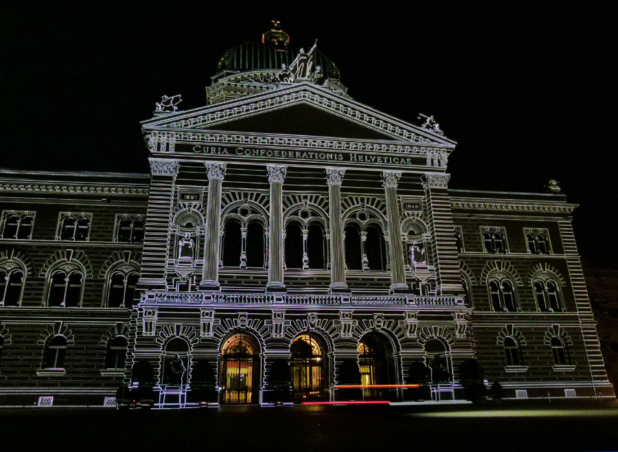 Lichtshow am Bundeshaus
