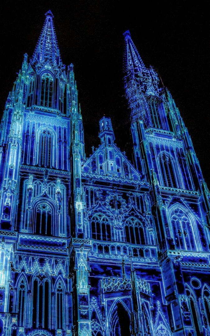 Lichtshow am Regensburger Dom