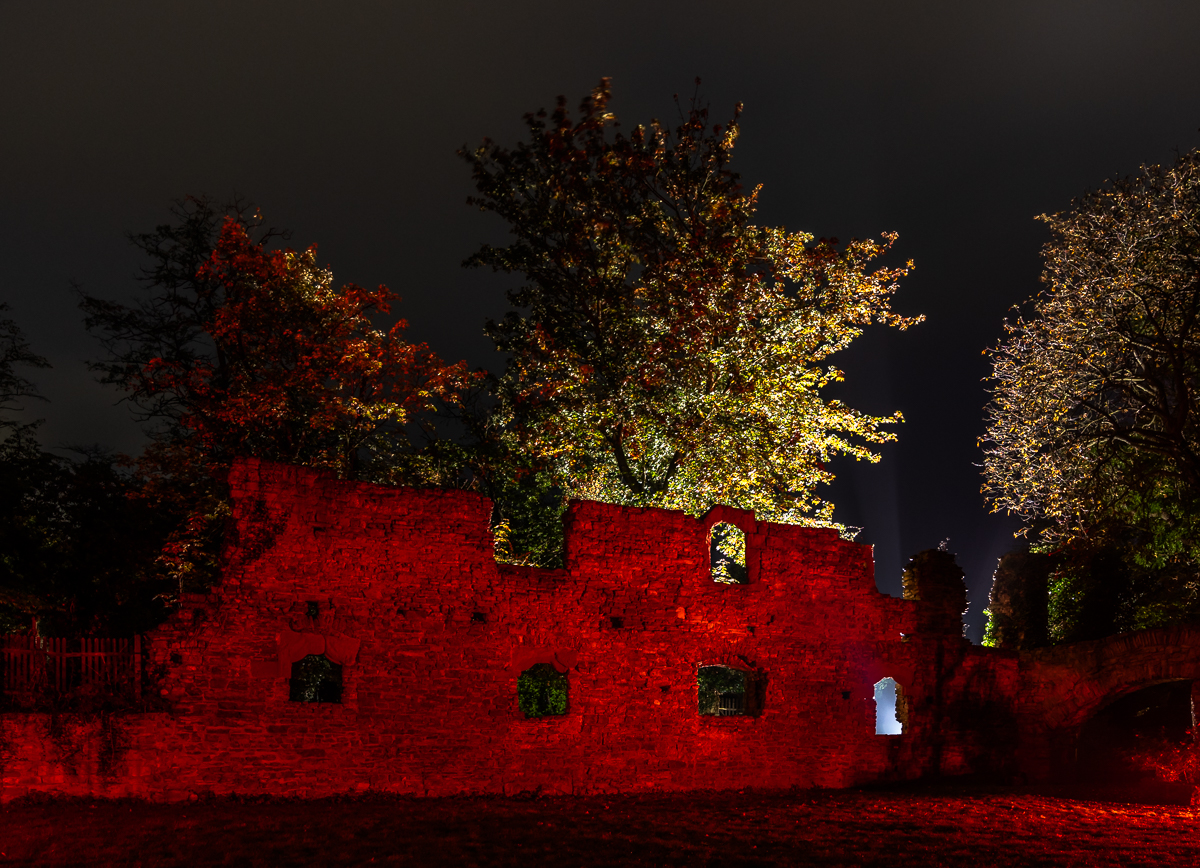 Lichtshow am Schloss Mansfeld