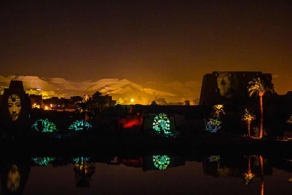 Lichtshow im Karnak-Tempel in Luxor