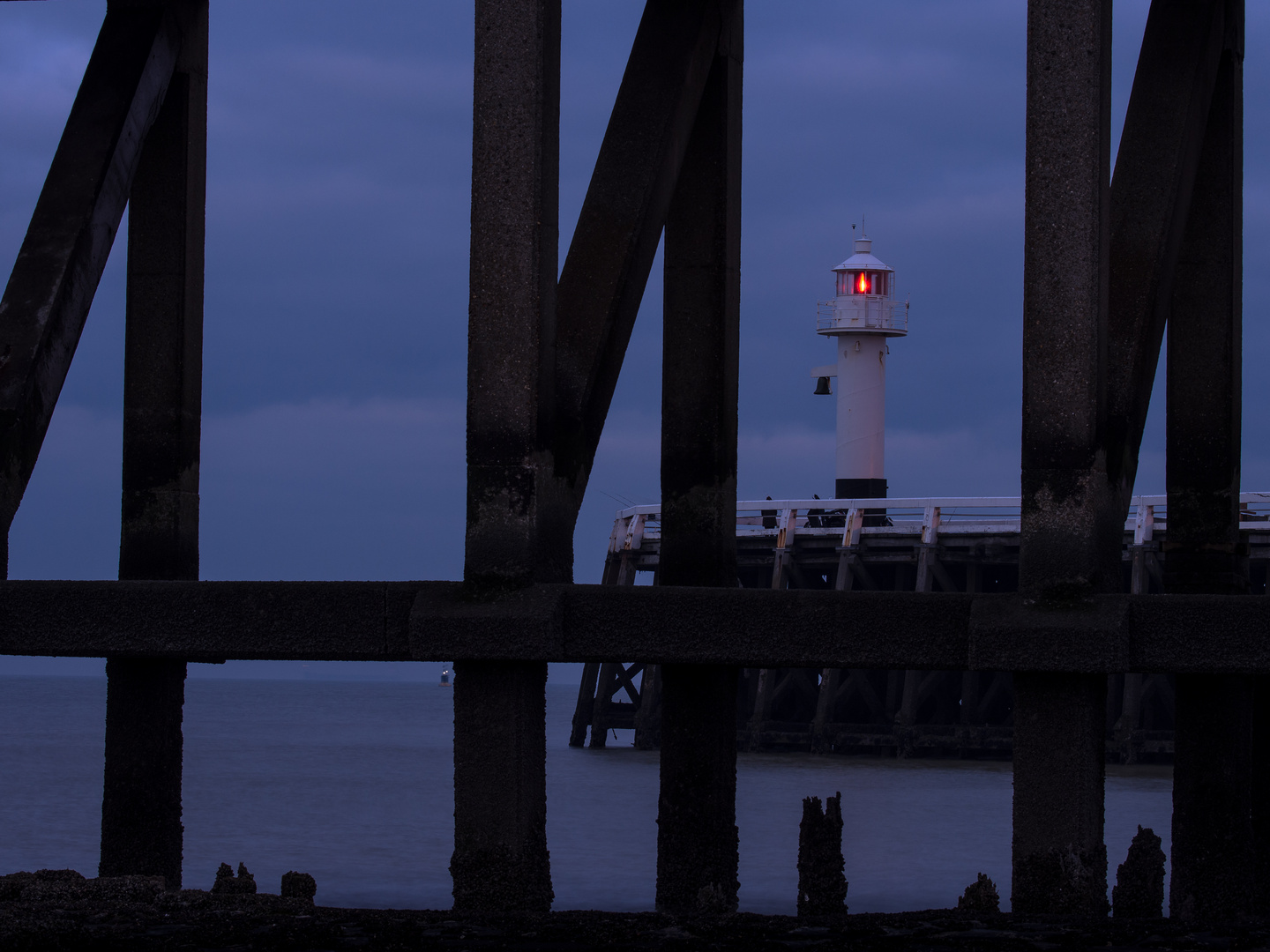 Lichtsignale zur blauen Stunde