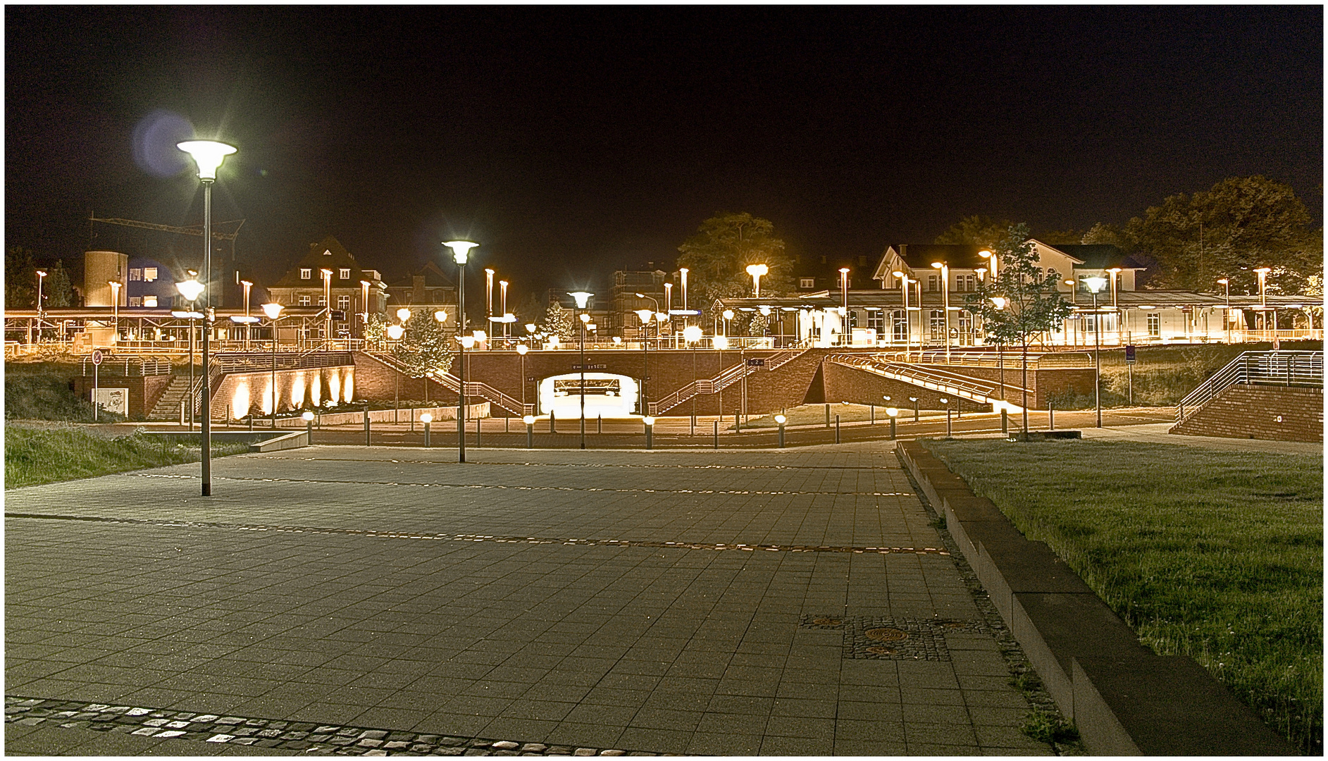 lichtspektakel am Bahnhof in Kempen