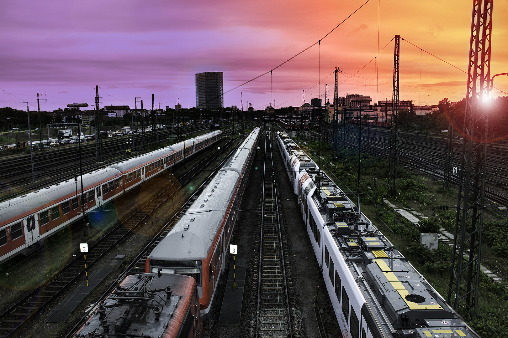 Lichtspiel am Mannheimer Hauptbahnhof