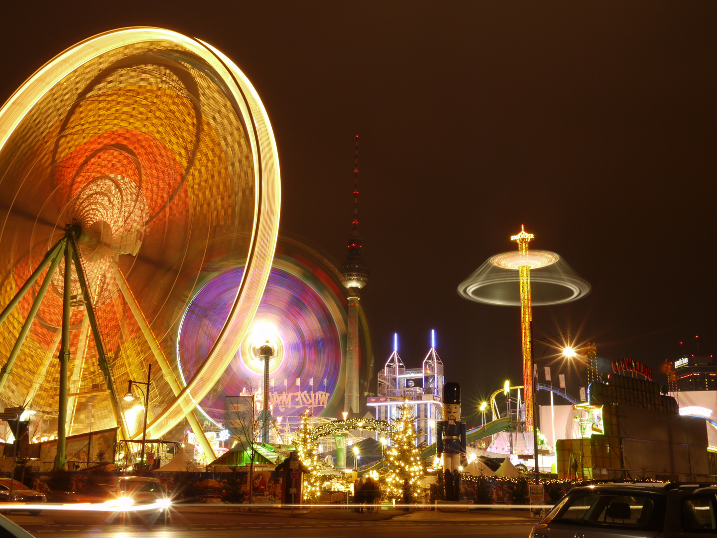 Lichtspiel auf dem Weihnachtsmarkt