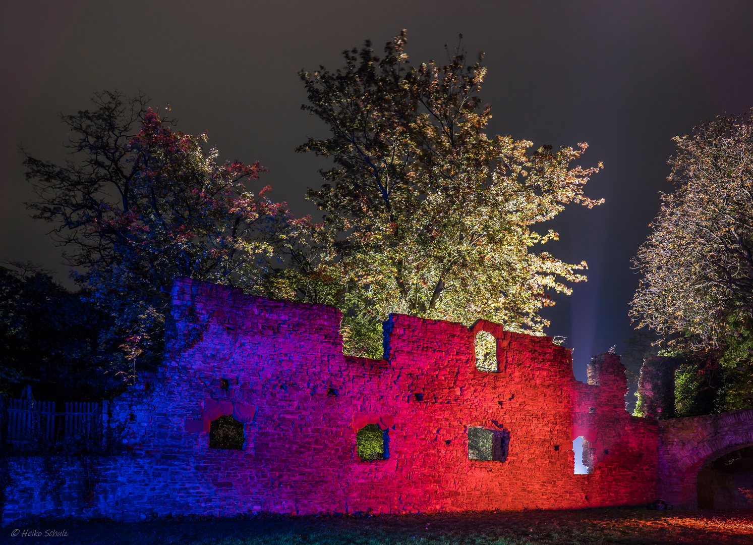 Lichtspiele in den Ruinen am Schloss Mansfeld