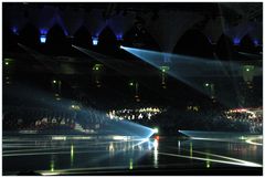 Lichtspielerei bei der Eisrevue in Dortmund am gestrigen Abend.