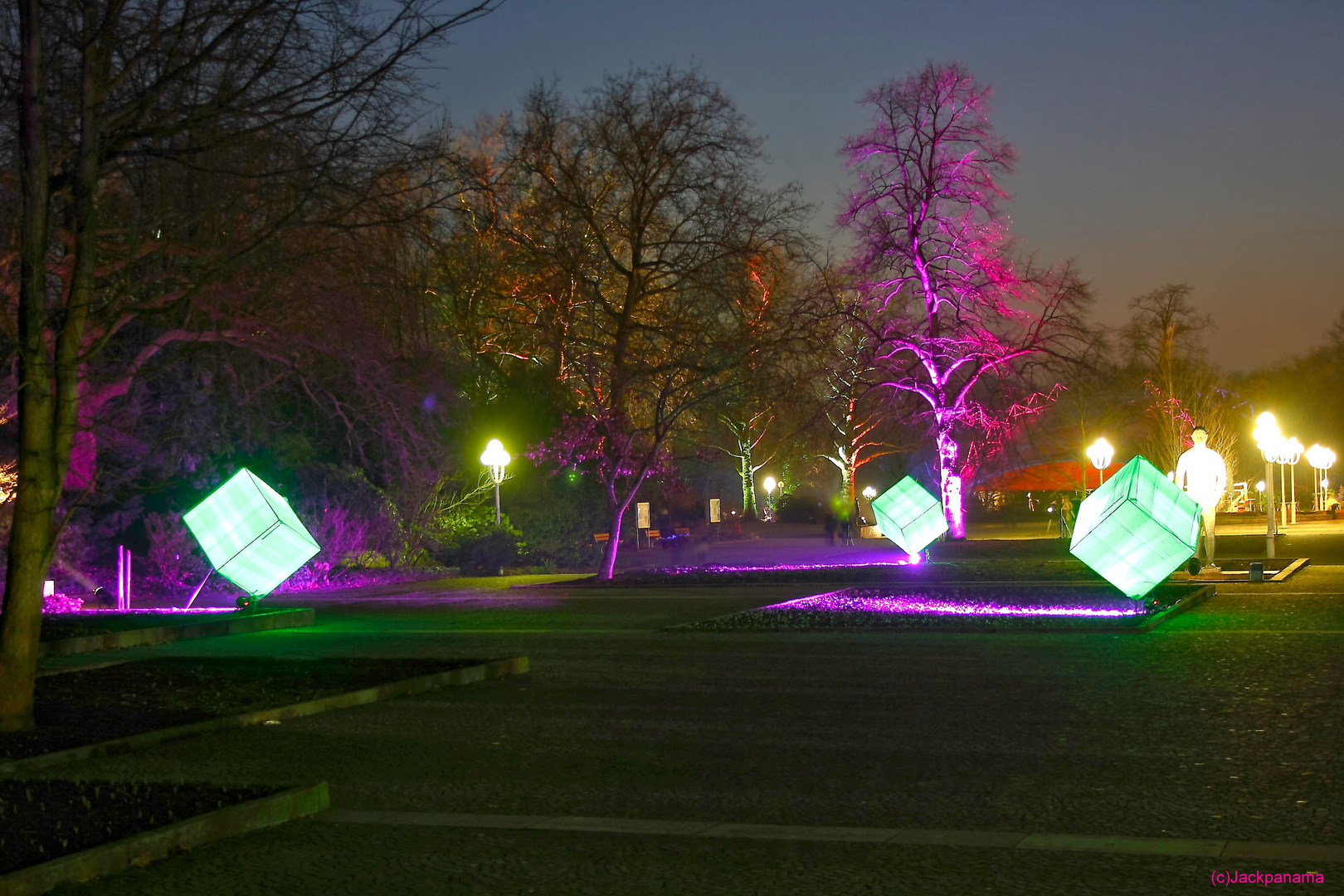 Lichtspielereien im Rahmen des Parkleuchtens im Grugapark