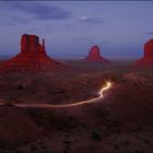 Lichtspur im Monument Valley