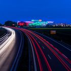 Lichtspuren an der WWK Arena