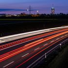 Lichtspuren der Autos nach Augsburg