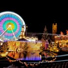 Lichtspuren der "Hochgeschwindigkeit in Jena" - Weihnachtsrummel am Abend