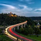 Lichtspuren zu Burg Lahneck.