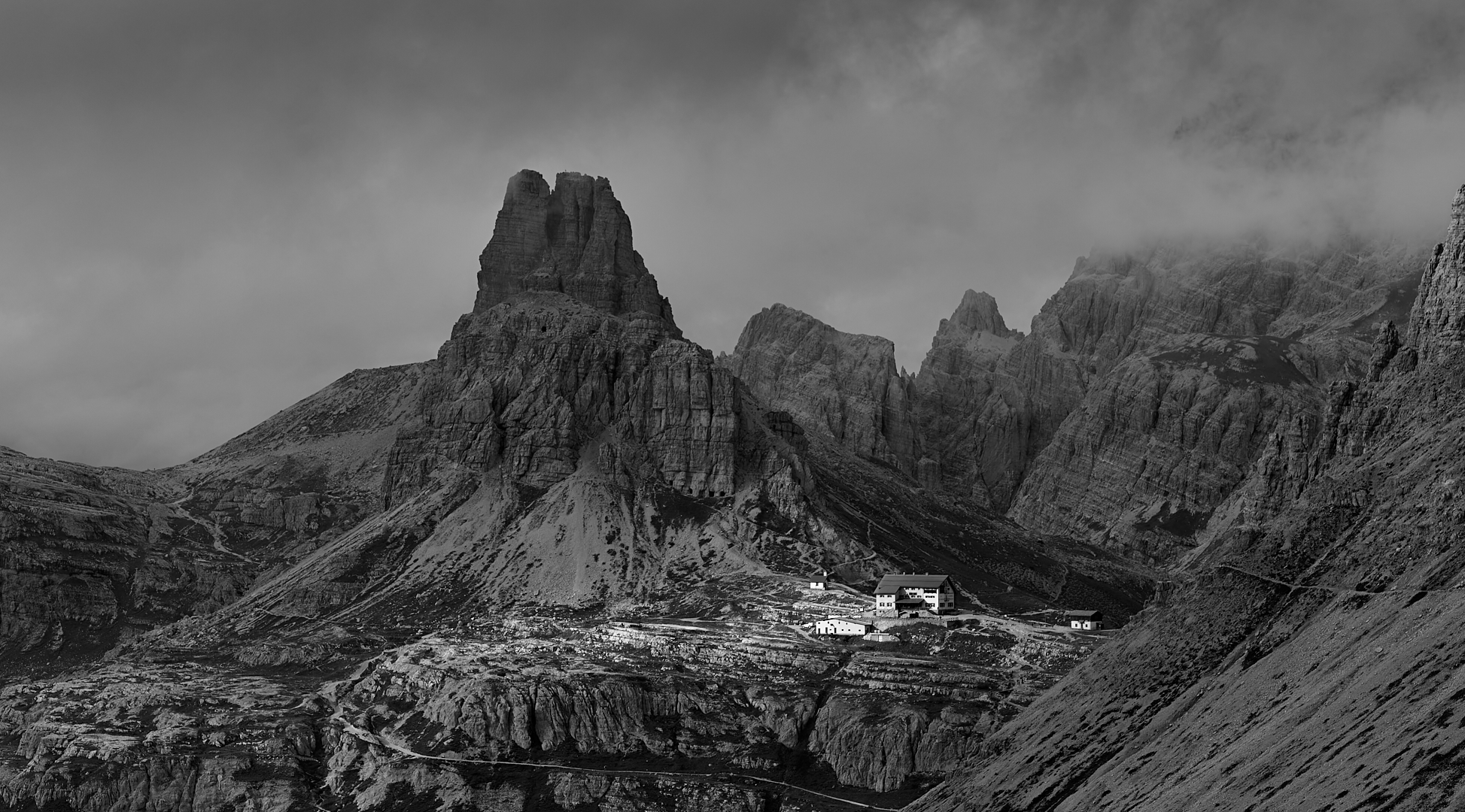 Lichtstimmung in den Sextener Dolomiten, der Lichtspot hätte nicht besser sein können.