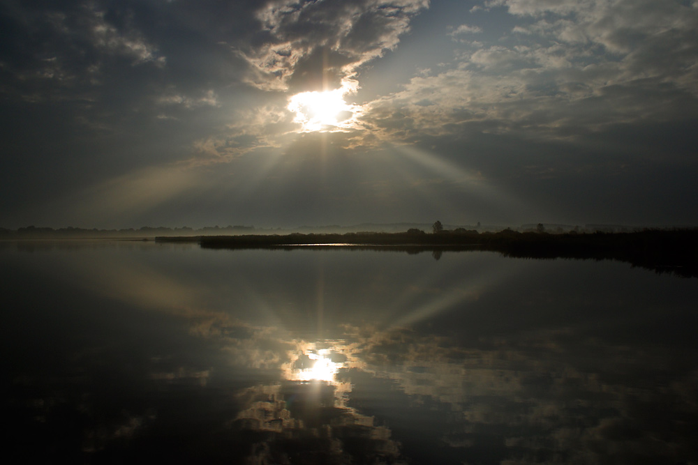 Lichtstrahlen am Federsee