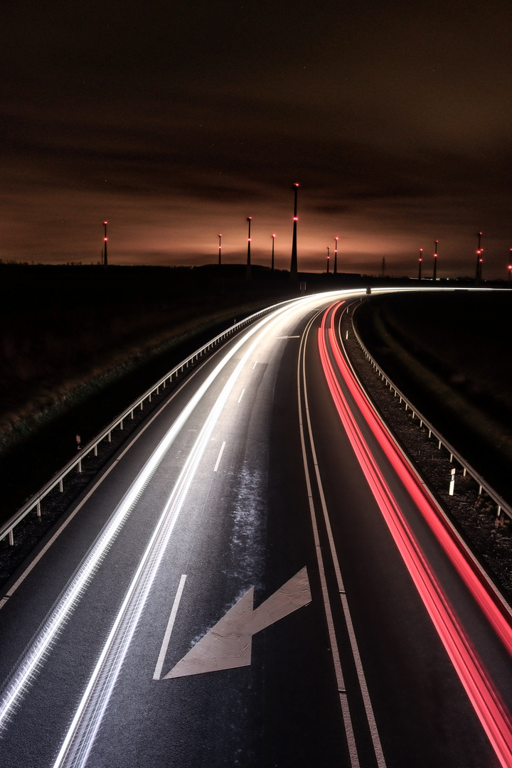 Lichtzieher auf der neuen Umgehungsstraße 